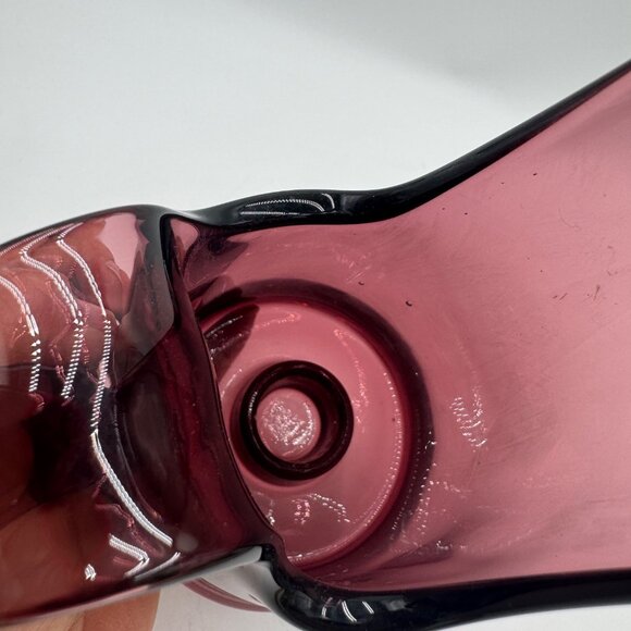 Le Smith Amethyst Glass Taper Candle Holder Mid century Modern MCM - Picture 4 of 12